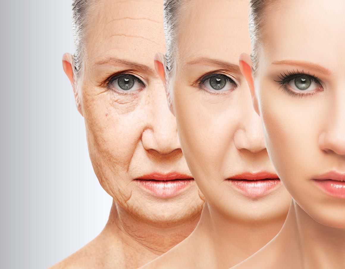 beauty concept skin aging. anti aging procedures, rejuvenation, lifting,
