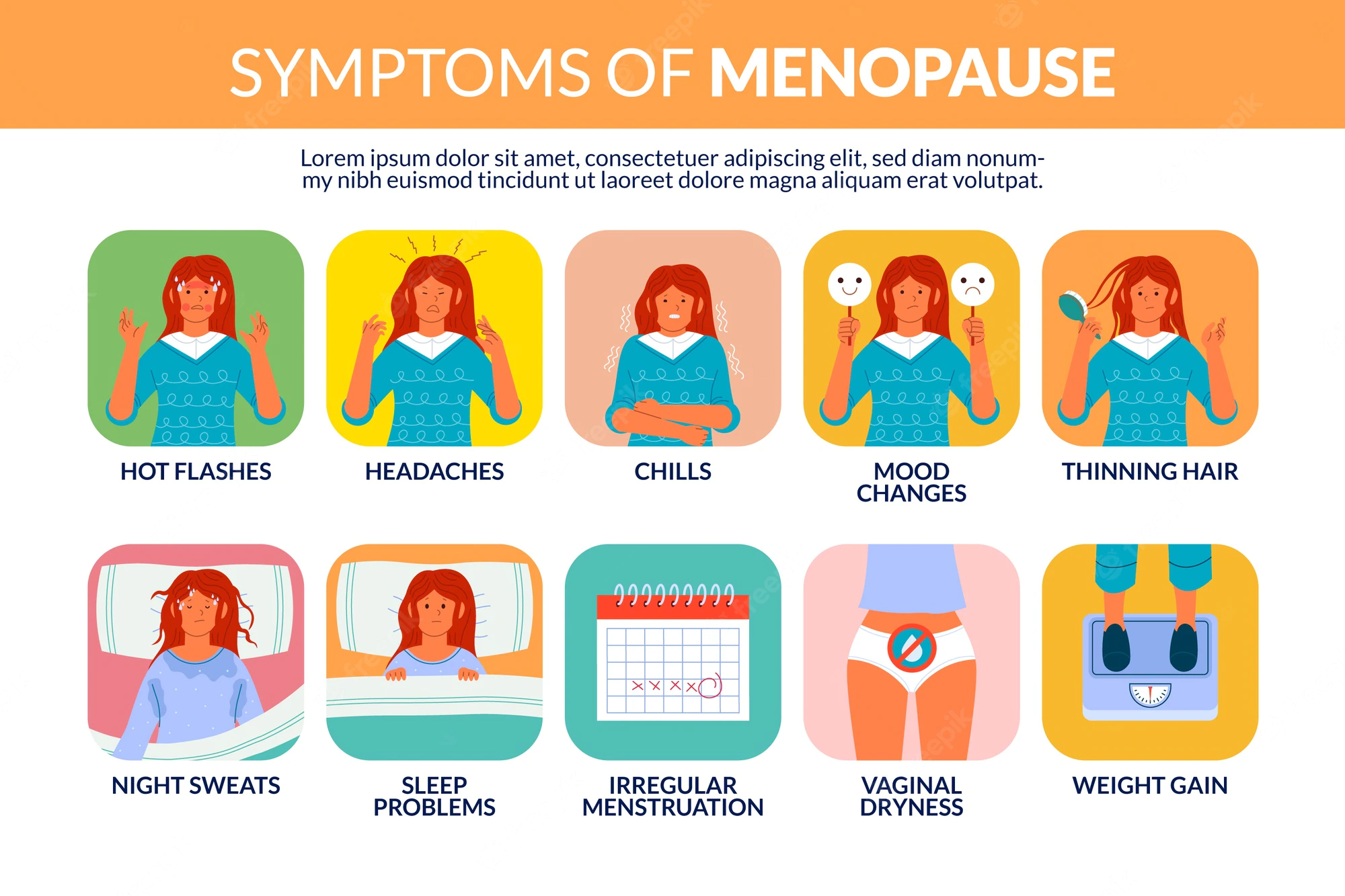 hand drawn flat design menopause infographic 23 2149387739