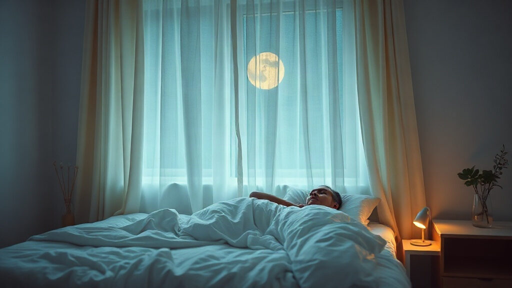 Réveils nocturnes : 5 causes fréquentes des nuits coupées à 3 h 3 réveils nocturnes : personne éveillée dans son lit au milieu de la nuit, chambre plongée dans une lumière bleutée